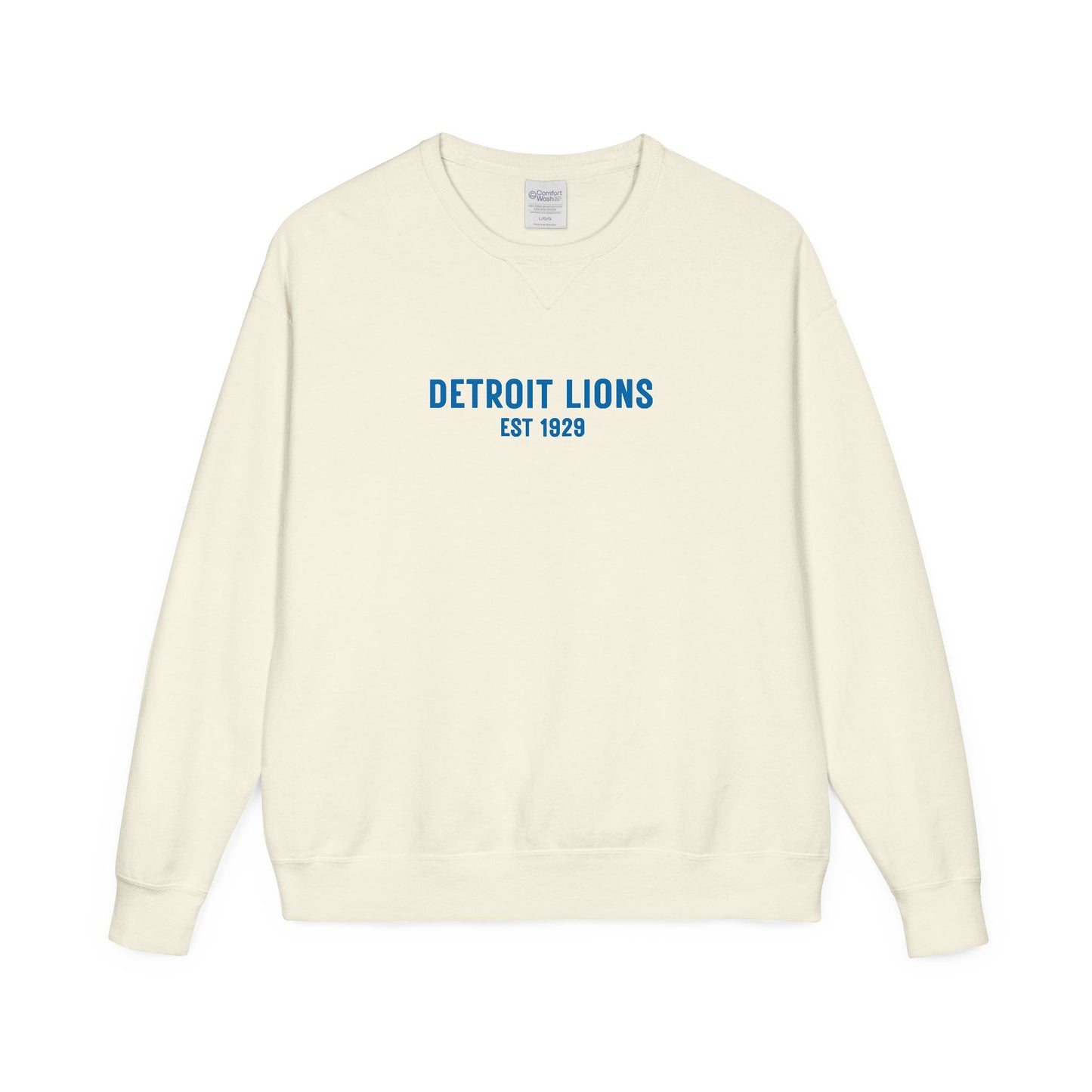 Detroit Lions Garment Dyed Sweatshirt, Unisex Crewneck, Vintage Sports Apparel, Football Fan Gift, Cozy Game Day Outfit