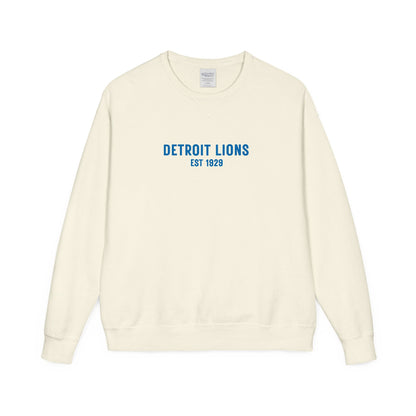 Detroit Lions Garment Dyed Sweatshirt, Unisex Crewneck, Vintage Sports Apparel, Football Fan Gift, Cozy Game Day Outfit